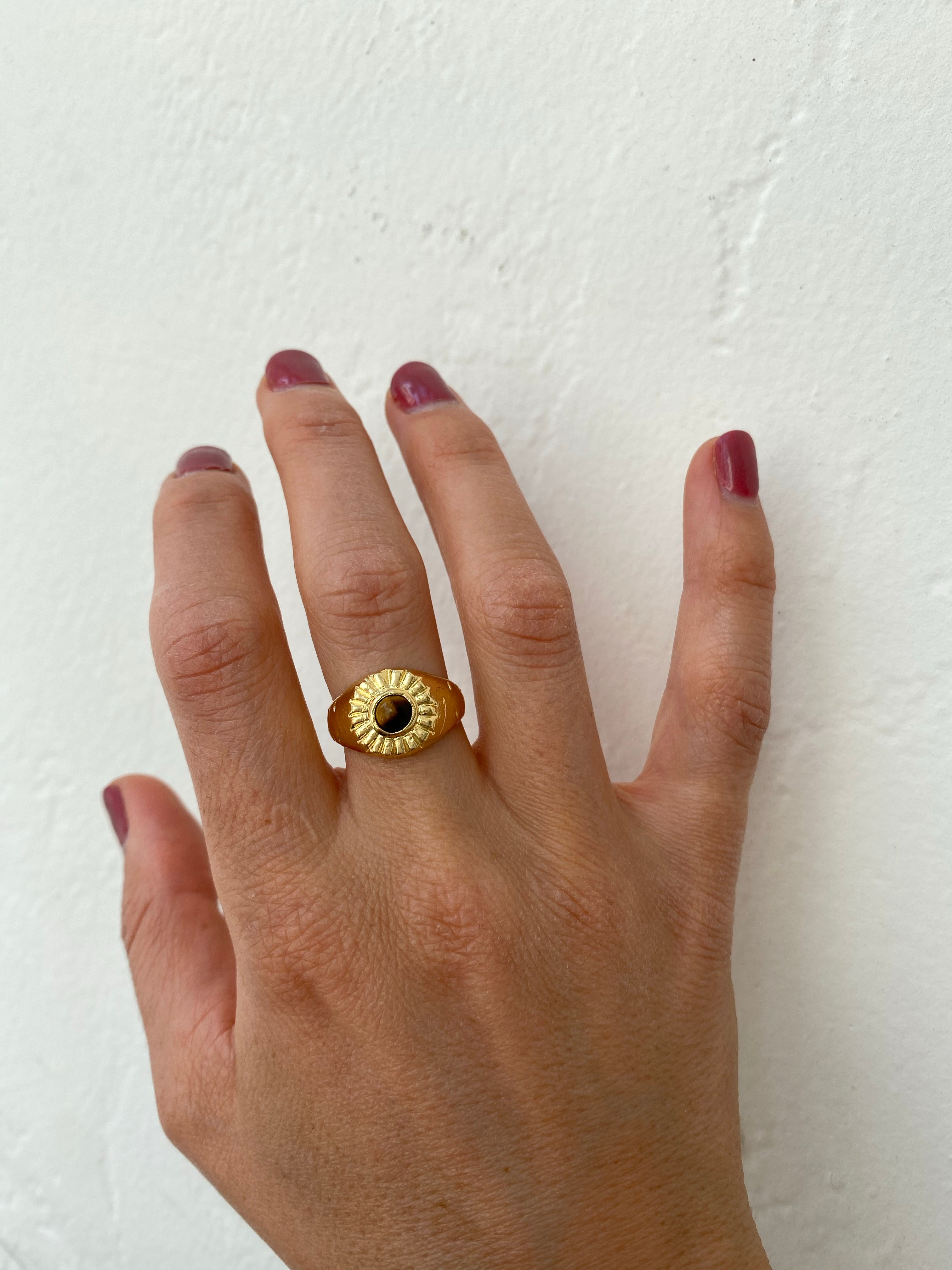 Tiger's Eye Beam Ring – Mercurial Studio
